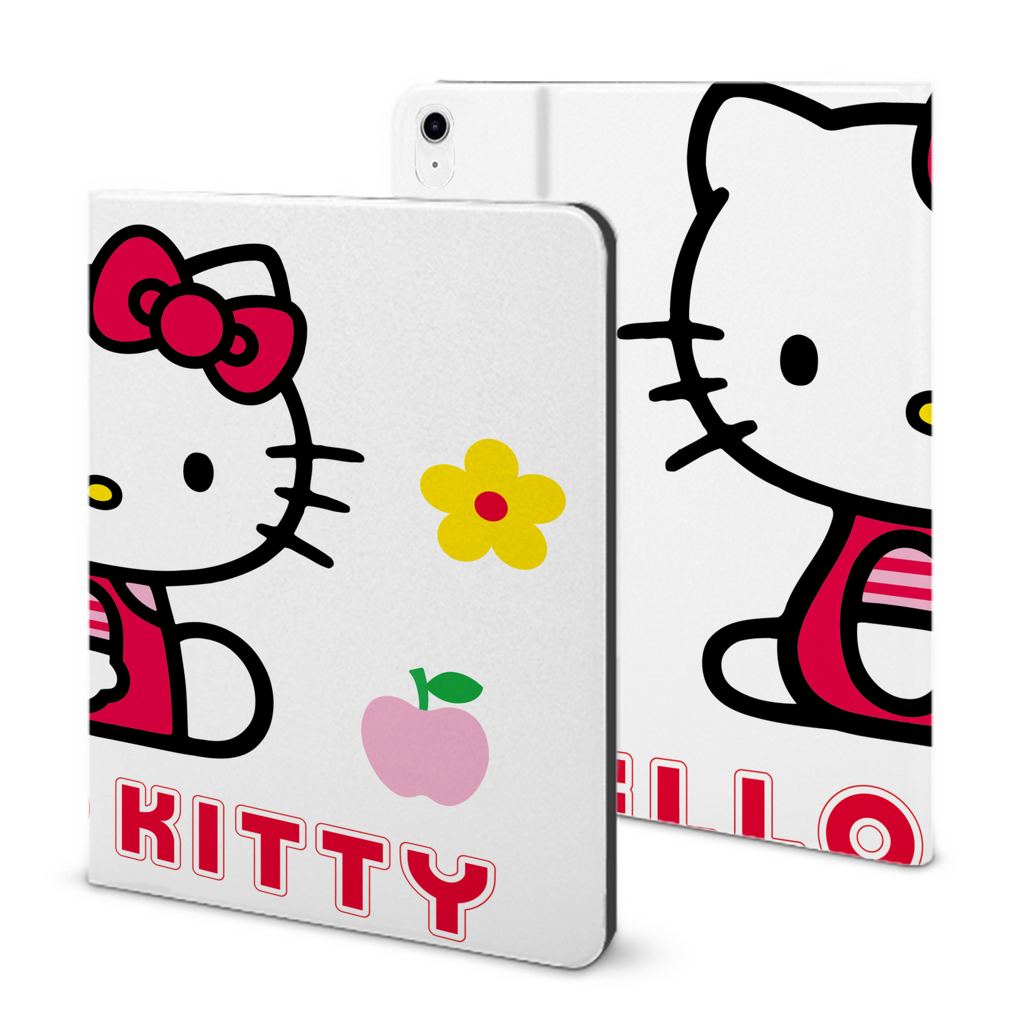 （画像用） Hello Kitty ハローキティ IPad ケース ブック型 PUレザー TPU 耐衝撃 軽量 薄型 ペン収納なし 全面保護 IPad 各モデル対応